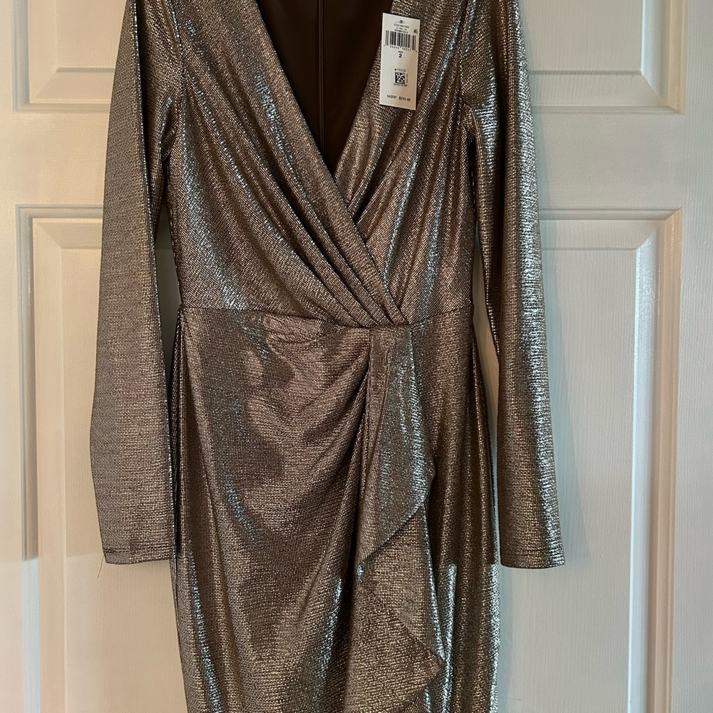 Ralph Lauren Silver Long Sleeve Dress